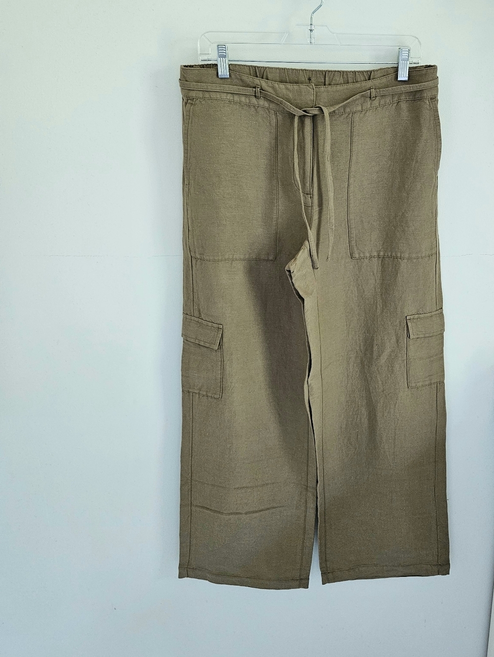 J. Jill Linen Blend Cargo Wide Leg Pants NWT